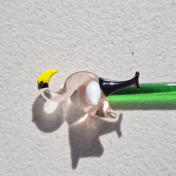 (4) GLASS STIRRERS/ SWIZZLE STICKS HANDBLOWN Decoration at the the top - Picture 3 of 7